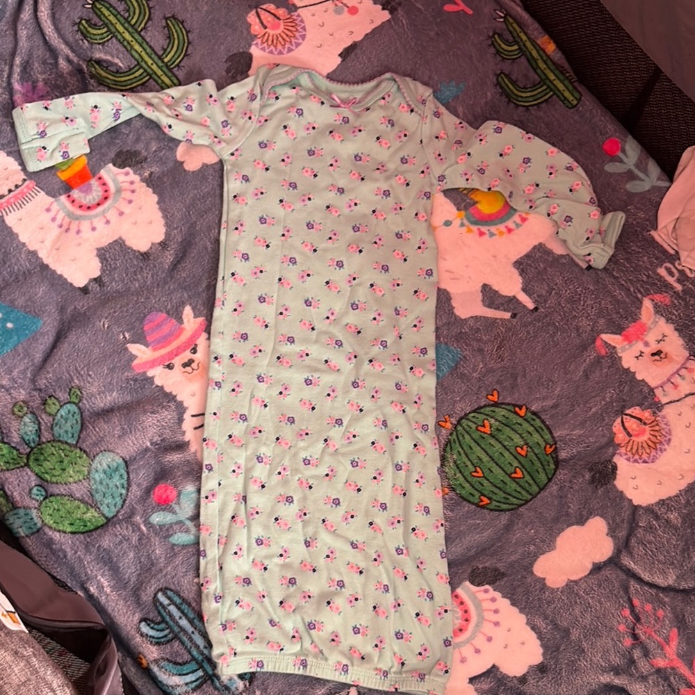 Mint Green Floral Nightgown